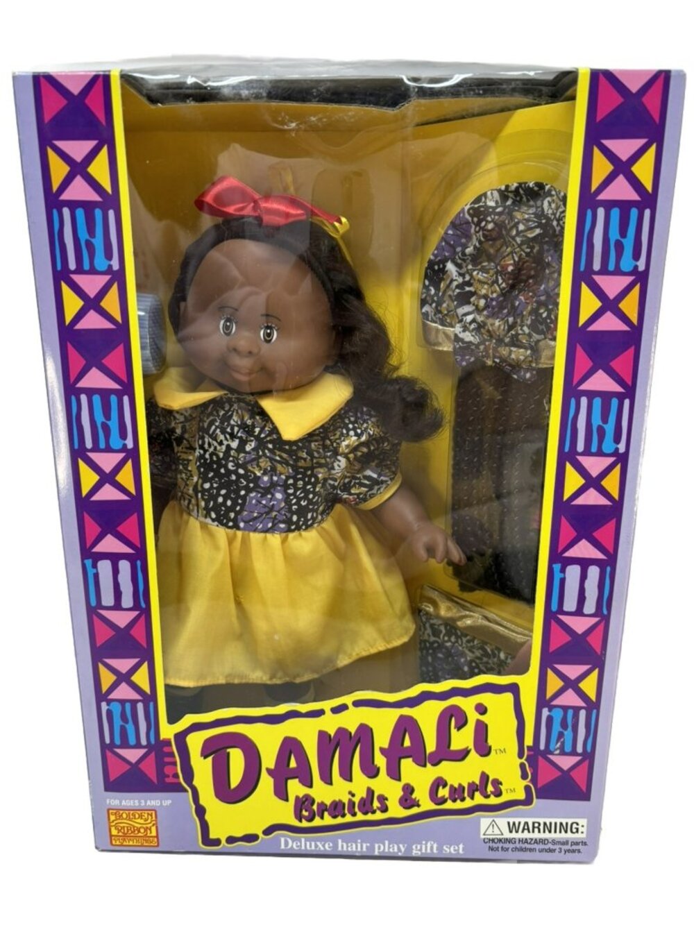 Vintage 1996 African American DAMALI Doll Braids Curls Natural Hair - HUGGY BEAN